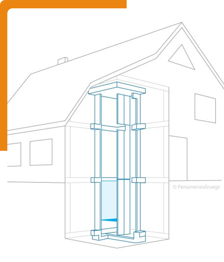Aufzugsschacht technische Zeichnung