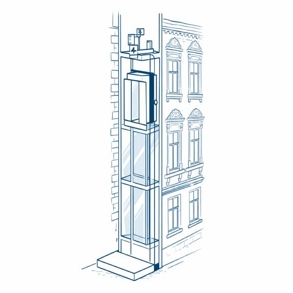 Aufzug nachträglich an einem Altbau installieren